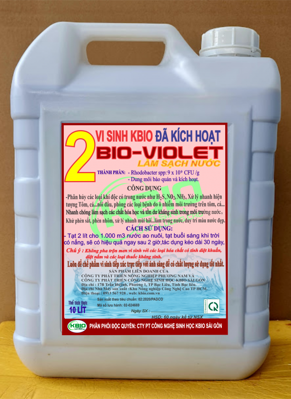 Vi sinh xử lý nhanh độc nước cho ao Tôm BIO VIOLET